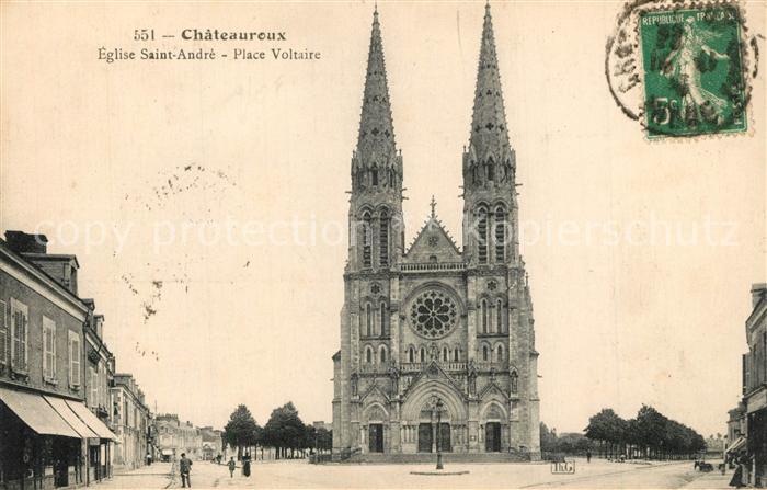 Chateauroux Indre Eglise Saint Andre Place Voltaire