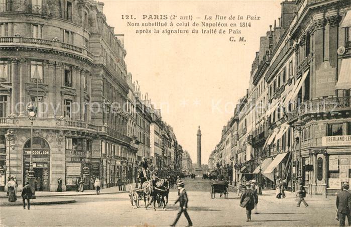 Paris Rue de la Paix Pferdewagen