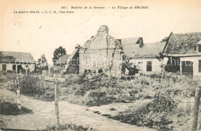 Erches Bataille de la Somme Ruinen