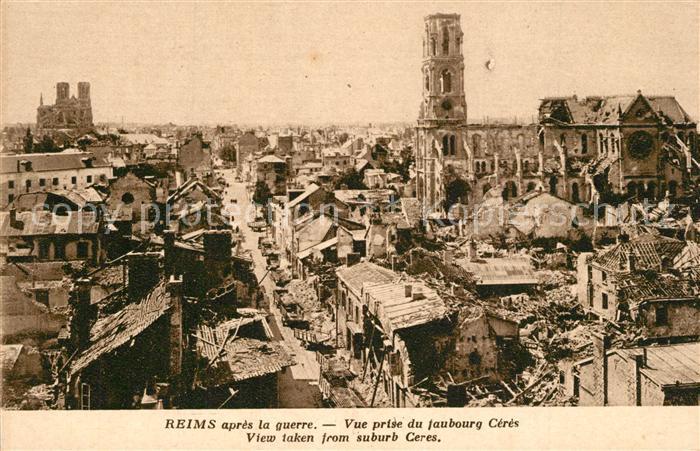 Reims Champagne Ardenne apres la guerre Vue prise du faubourg Ceres