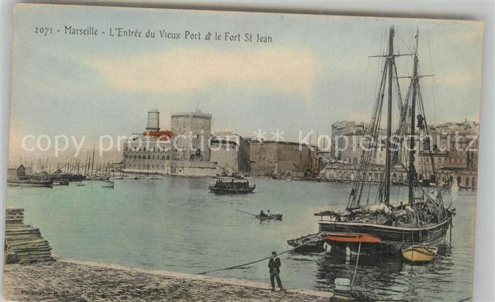 Marseille Bouches-du-Rhone Vieux Port et le Fort St. Jean