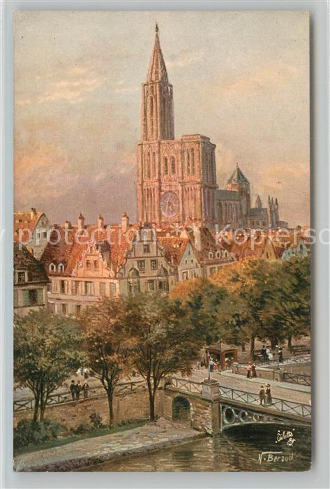 Strasbourg Alsace Kaufhausgasse und M?nster K?nstlerkarte