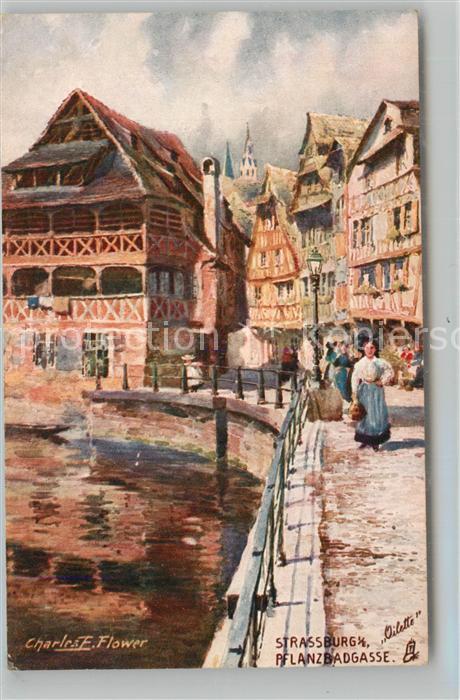 Strasbourg Alsace K?nstlerkarte Flower Pflanzbadgasse