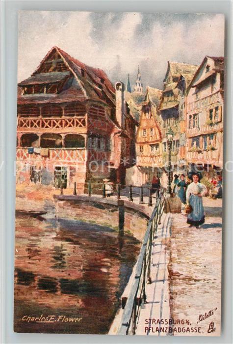 Strasbourg Alsace  Pflanzbadgasse K?nstlerkarte Flower
