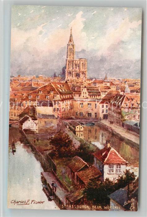 Strasbourg Alsace Beim W?rthel K?nstlerkarte Flower