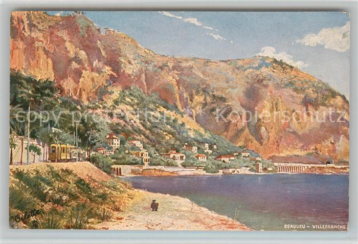 Villefranche-sur-Mer Strandpartie K?nstlerkarte