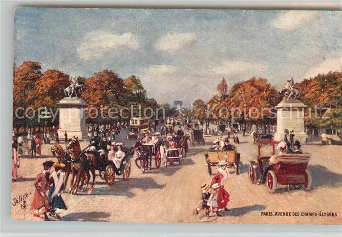 Paris Avenue de Champs-Elysee K?nstlerkarte O