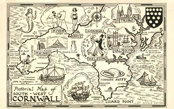 Cornwall UK Gebietskarte