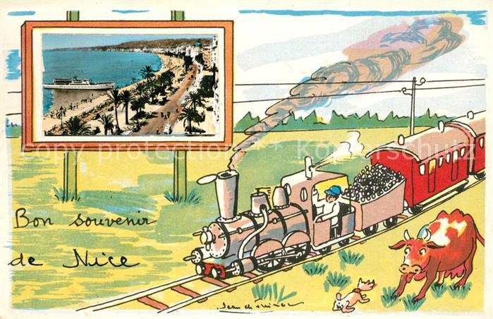 Nice Alpes Maritimes Strand Karikatur