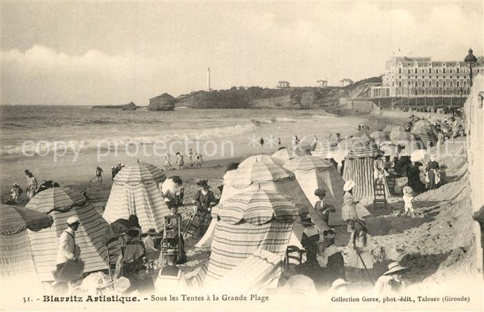 Biarritz Pyrenees Atlantiques Sous les Tentes a la Grande Plage
