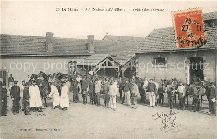 Le Mans Sarthe 31e Regiment d’Artillerie La visite des chevaux