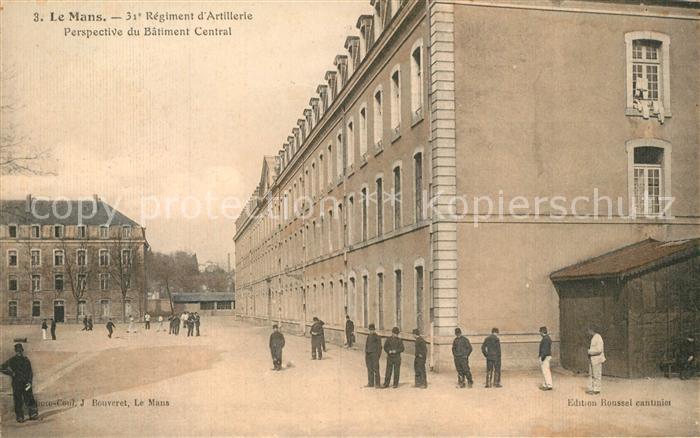 Le Mans Sarthe 31e Regiment d’Artillerie Perspective du Batiment Central