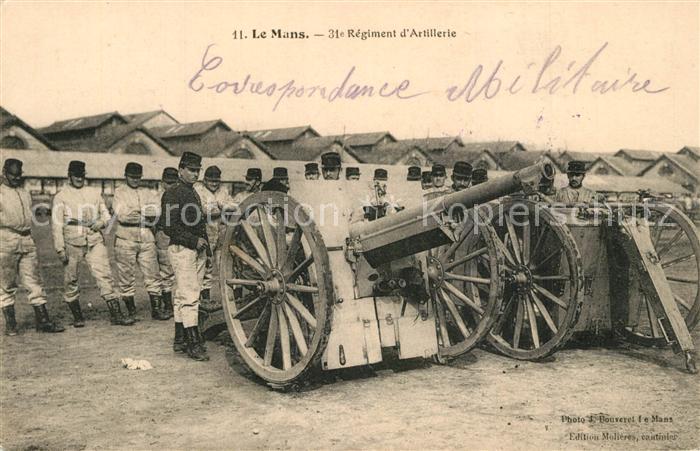 Le Mans Sarthe 31e Regiment d’Artillerie