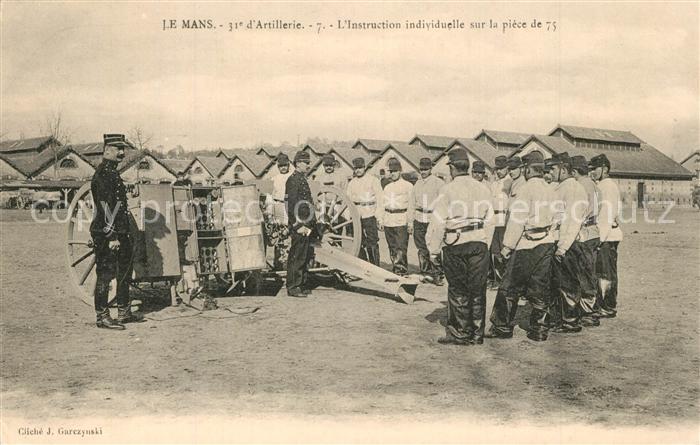 Le Mans Sarthe 31e Regiment d’Artillerie Instruction individuelle sur la piece d
