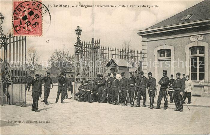Le Mans Sarthe 31e Regiment d’Artillerie Poste a l’entree du Quartier