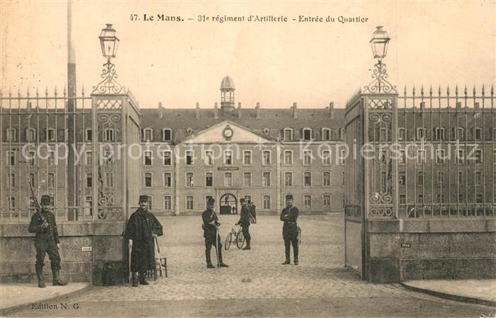 Le Mans Sarthe 31e Regiment d’Artillerie Entree du Quartier