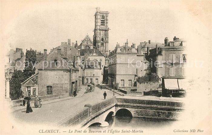 Clamecy Aisne Le Pont de Beuvron et l’Eglise Saint Martin