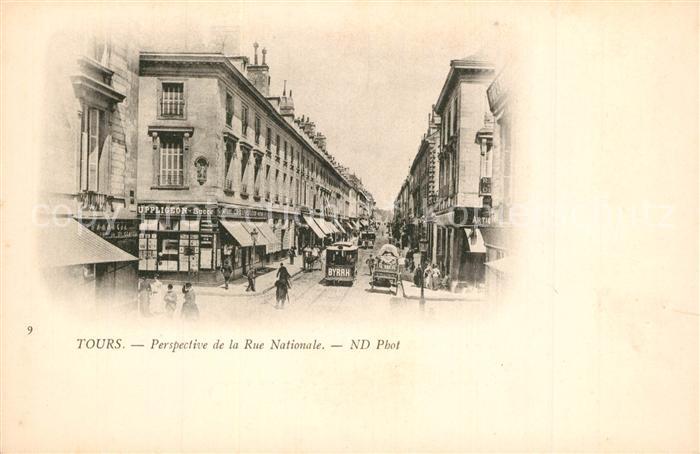 Tours Indre-et-Loire Perspective de la Rue Nationale