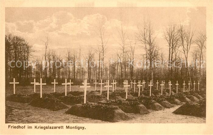 Montigny Sarthe Friedhof im Kriegslazarett Montigny Feldpost