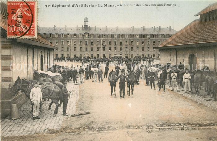 Le Mans Sarthe 31e Regiment d’Artillerie Retour des Chevaux aux Ecuries