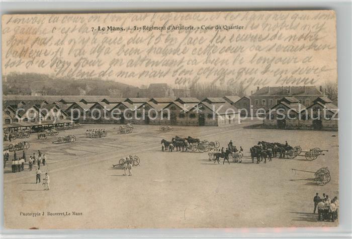 Le Mans Sarthe 31e d’Artillerie Cour du Quartier