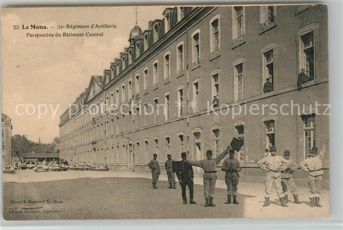 Le Mans Sarthe 31e d’Artillerie Perspective du Batiment Central