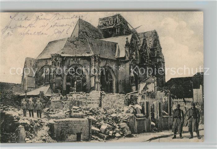 Roye Haute-Saone Zerstoerte Kirche in WK1