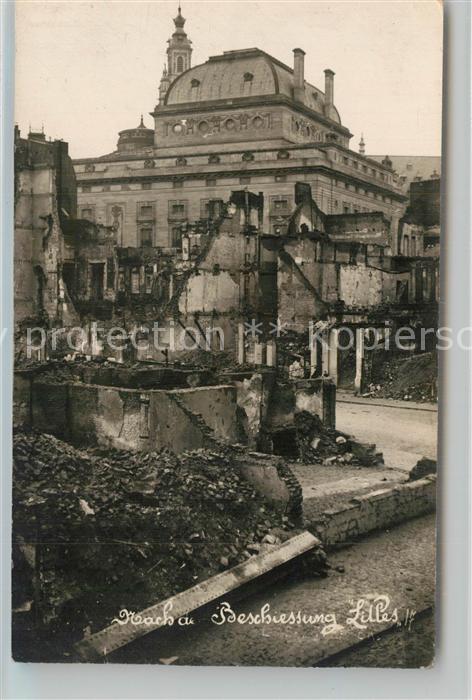 Lille Nord Szenerie nach der Beschiessung WK1