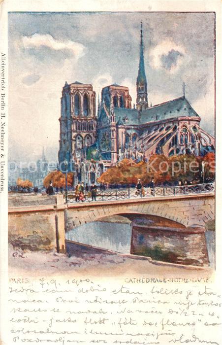 Paris Cathedrale Notre Dame 'Kuenstlerkarte
