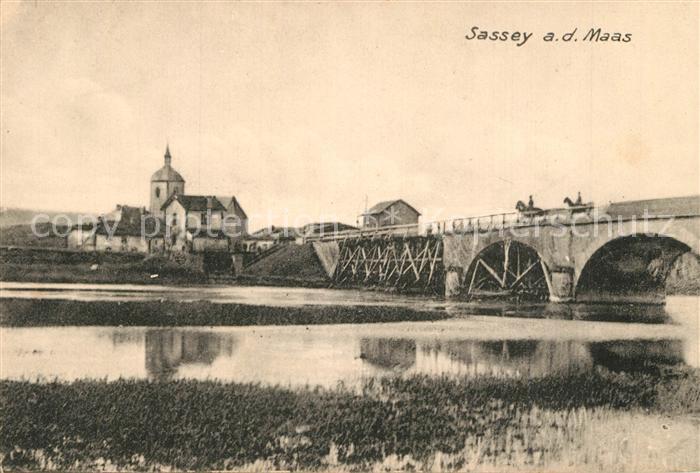 Sassey-sur-Meuse Brücke Kirche Soldaten Pferde