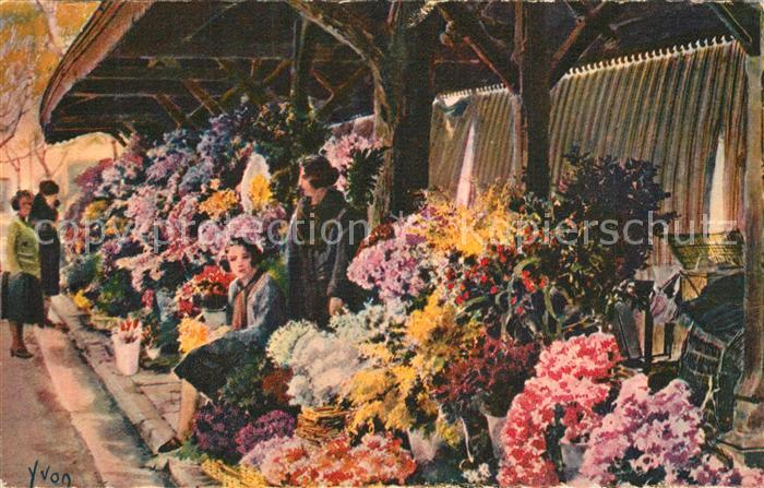 Cannes Alpes-Maritimes Le Marche aux fleurs Künstler Yvon