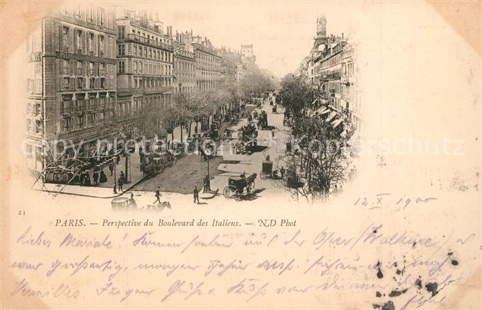 Paris Perspective du Boulevard des Italiens