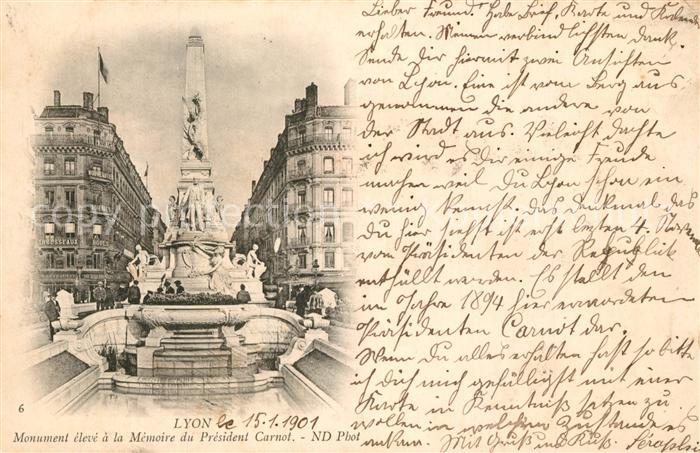 Lyon France Monument Memoire du President Carnot