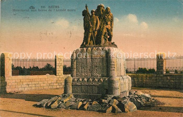 Reims Champagne Ardenne Denkmal Armee noire