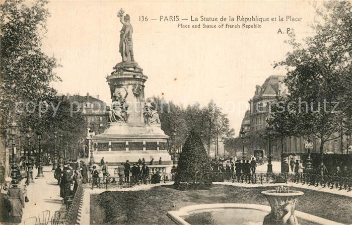 Paris Statue und Platz Republique