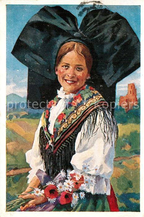 Elsass Alsace Elsässerin Tracht