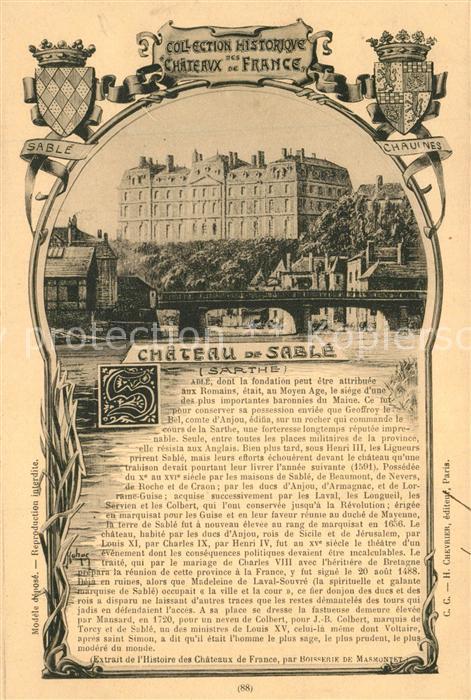 Sable-sur-Sarthe Chateau Chronik