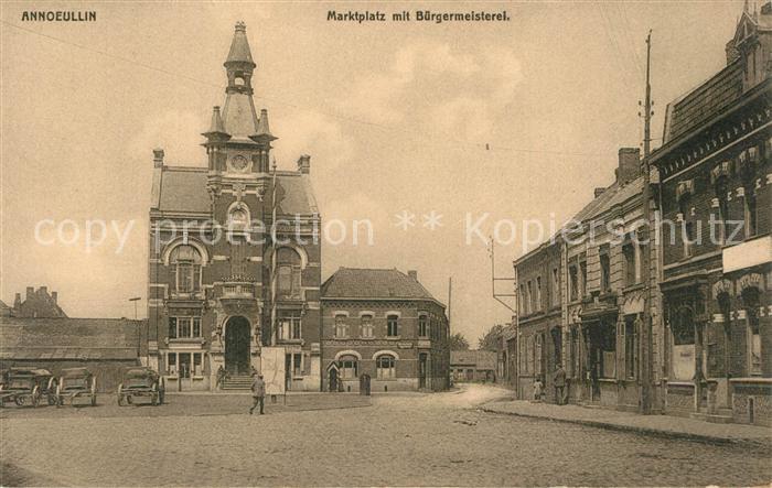 Annoeullin Marktplatz mit Buergermeisterei Feldpostkarte