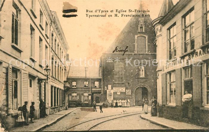 Ypern Ypres Rue d’Ypres et Eglise St Francois