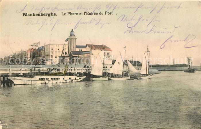 Blankenberghe Le Phare et l’Entree du Port
