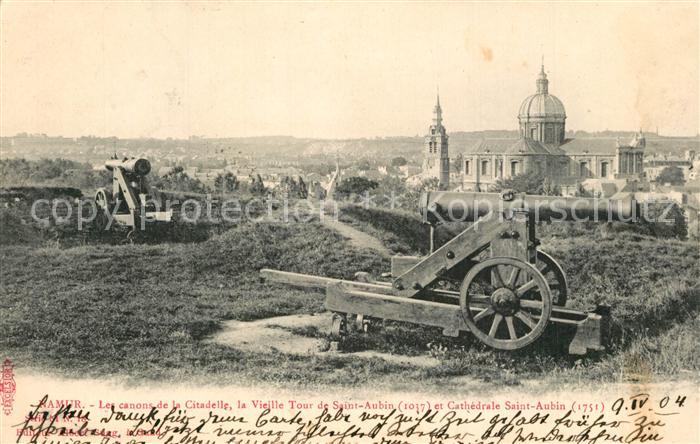 Namur sur Meuse Le canons de la Citadelle la Vieille Tour de Saint Aubin avec Ca