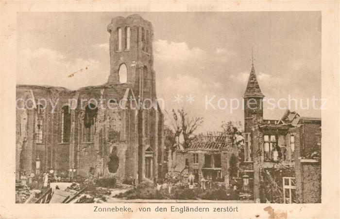 Zonnebeke Von den Englaendern zerstoert in WK1