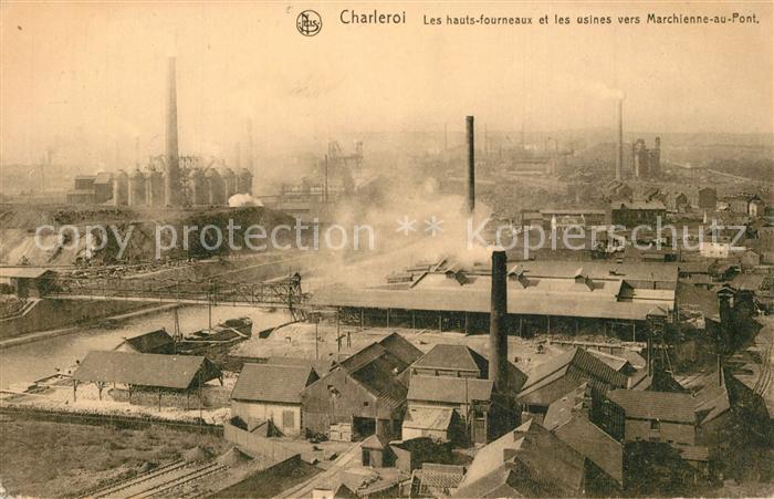 Charleroi Wallonie Les hauts fourneaux et les usines vers Marchienne au Pont