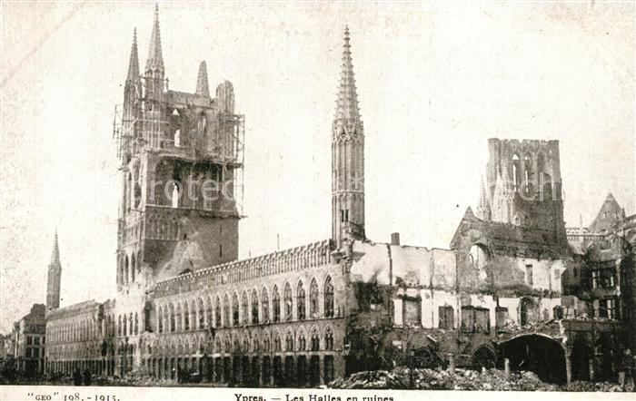 Ypern Ypres Les Halles en ruines