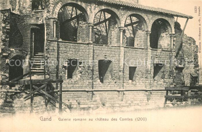 Gand Belgien Galerie romane au chateau des Comtes