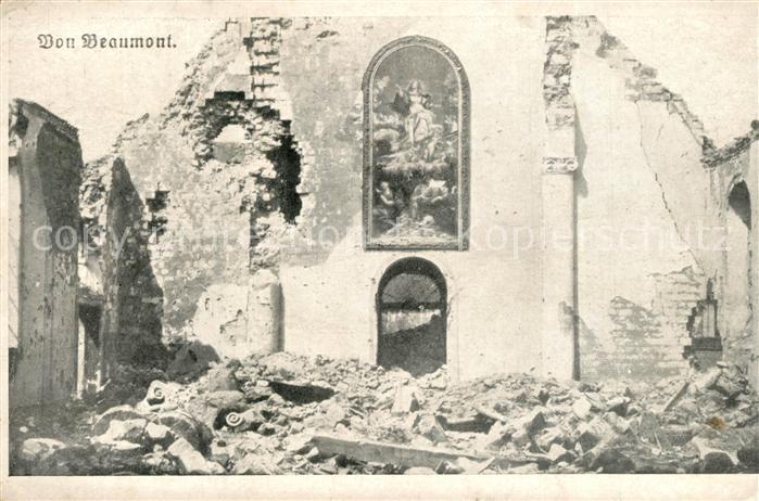 Beaumont Liege Zerstoertes Haus in WK1