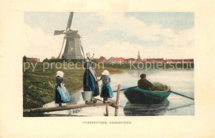 Arnemuiden Overzetveer Faehrboot Trachten Windmuehle