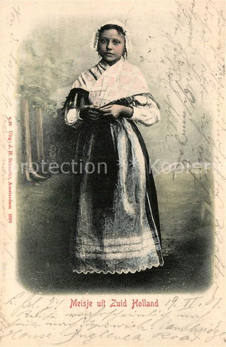 Trachten Holland Meisje uit Zuid Holland Junges Mädchen