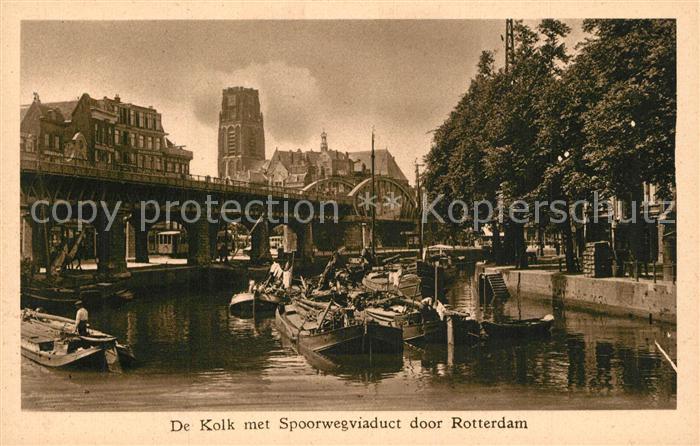 Rotterdam De Kolk met Spporwegviaduct