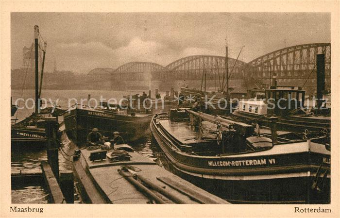 Rotterdam Maasbrug Frachtkaehne Bruecke